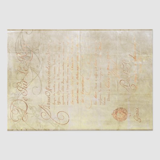 Louis XVI, King of France Script Permit 薄葉紙 (正面)