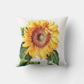 LouisaはヴィンテージのヒマワリとのAlcottの引用文よろしいです クッション (裏面)