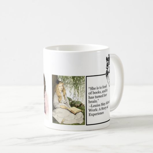 Louisaは愛書家のためのAlcottのおもしろいな引用文よろしいです コーヒーマグカップ (正面右)