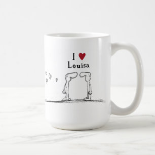 Louisa "私は愛しますLouisa"を"私ハートLouisa " コーヒーマグカップ