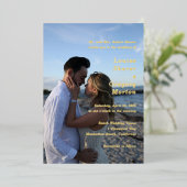 Louise シンプルPhotoモダン 結婚's 箔招待状 (立ち正面)