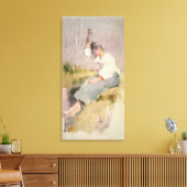 Louise, a Breton Girl (紙付き) キャンバスプリント (インサイチュ (リビング))