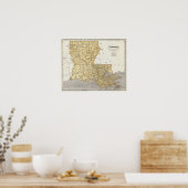 Louisiana Atlas Map ポスター (キッチン)