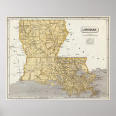Louisiana Atlas Map ポスター (正面)