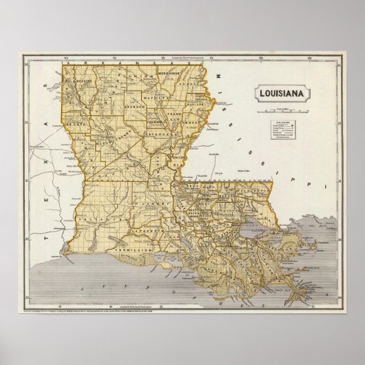 Louisiana Atlas Map ポスター (正面)