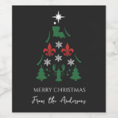 Louisiana Christmas Holiday Cajun  ワインラベル (シングルラベル)