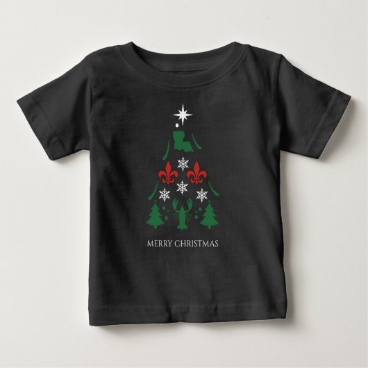 Louisiana Christmas Holiday Cajun Shirt ベビーTシャツ (正面)
