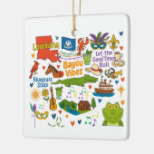 Louisiana Custom Family Trip Christmas セラミックオーナメント (左)