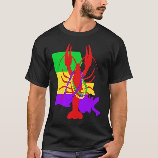Louisiana Est 1812 Crawfish New Orleans Mardi Gras Tシャツ (正面)