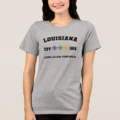 Louisiana Est 1812 Mardi Gras Fleur-de-lis トライブレンドＴシャツ (正面)