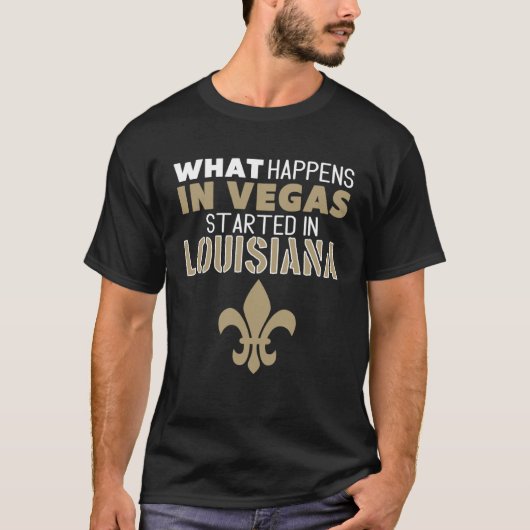 LOUISIANA FAN FLEUR DE LIS NEW ORLEANS BLACK AND G Tシャツ (正面)
