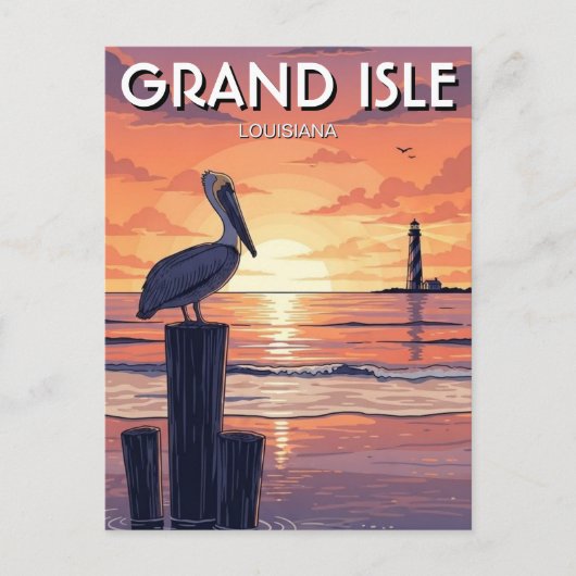 Louisiana Grand Isle Pelican  ポストカード (正面)