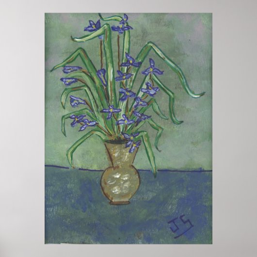 Louisiana Irises In A vase ポスター (正面)