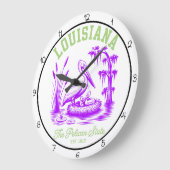 Louisiana Pelican State Swamp  ラージ壁時計 (傾斜)