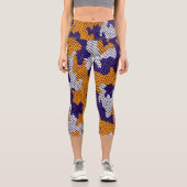 Louisiana State Purple Gold Stylish Camo Pattern カプリレギンス (正面)