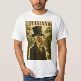 Louisiana Themed Pelican Man T-shirt Tシャツ
