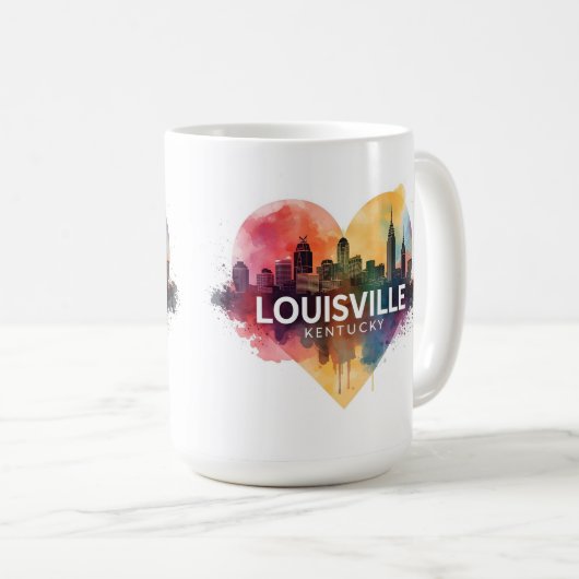 Louisville Kentucky USA Skyline コーヒーマグカップ (正面右)