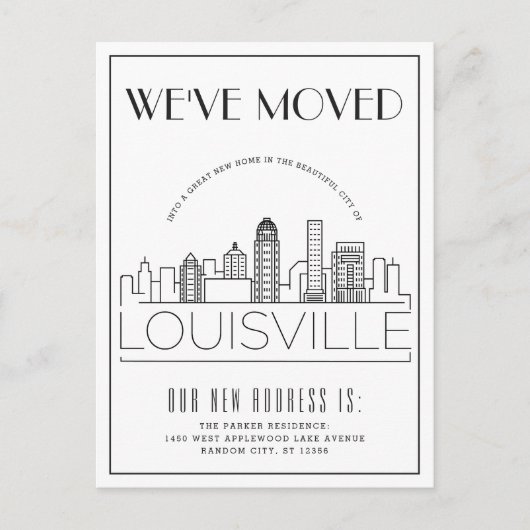 Louisville Modern Deco | Address Update 案内ポストカード (正面)