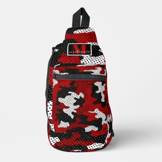 Louisville Red Black Bold Camo Printed スリングバッグ (正面)