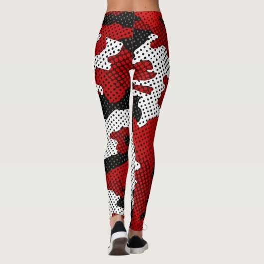Louisville Red Black Bold Camo Printed レギンス (裏面)