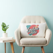 Loulou Arts Retro Pillow - Playful Pink Teal Brush ランバークッション (椅子)