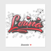 Louna red Heart Graffiti Aufkleber Sticker シール (シート)