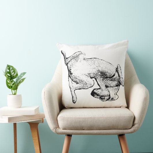 Lounge Mode – Dog Art Throw Pillow クッション (椅子)