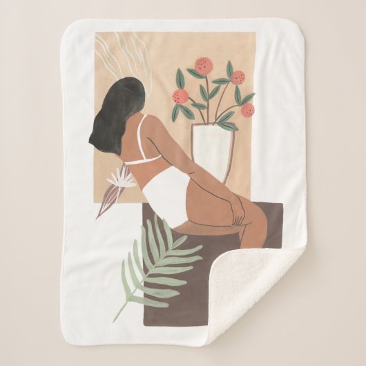 Lounging女性 シェルパブランケット (正面)