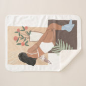 Lounging女性 シェルパブランケット (正面(横))