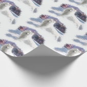 Loup blanc dans la neige ラッピングペーパー (角)