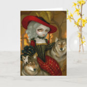 「Loup-Garou: d'Automne」グリーティングカード カード (黄色い花)