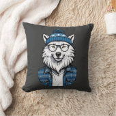 Loup Hivernal Stylisé クッション (ブランケット)