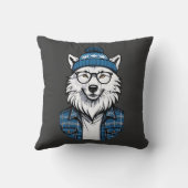Loup Hivernal Stylisé クッション (裏面)