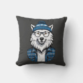 Loup Hivernal Stylisé クッション (正面)