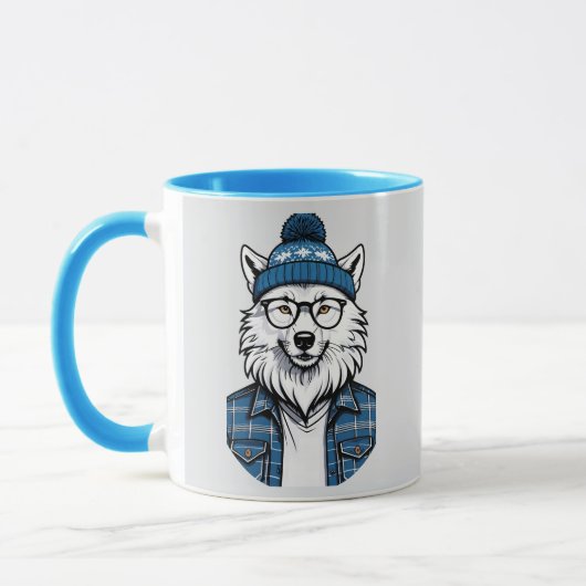 Loup Hivernal Stylisé マグカップ (左)