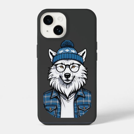 Loup Hivernal Stylisé iPhoneケース (裏面)