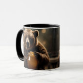  L'ours gourmand et son pot de miel doré. マグカップ (正面左)