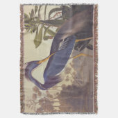 Lousiana Heron in Gray, Green, and Blue by Audubon スローブランケット (正面縦)