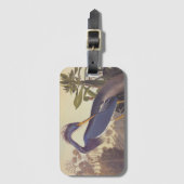 Lousiana Heron in Gray, Green, and Blue by Audubon ラゲッジタグ (正面縦)