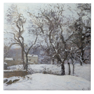 Louvecennes (1870)での雪Camille Pissarro タイル