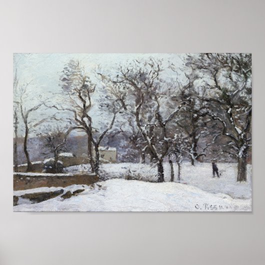 Louvecennes (1870)での雪Camille Pissarro ポスター (正面)