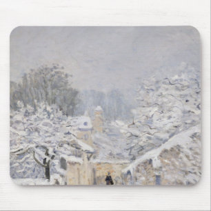 Louveciennes 1878年の雪 マウスパッド