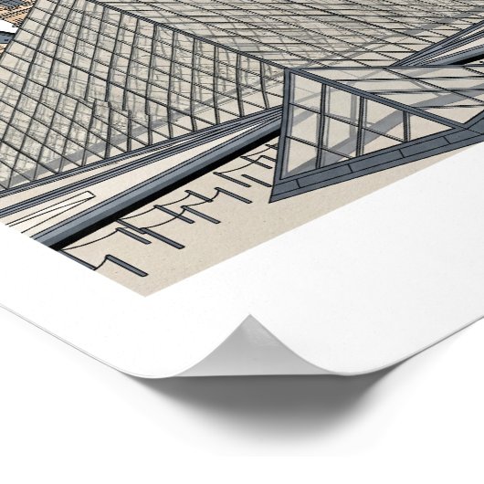 Louvre Museum Paris Pyramid Poster ポスター (角)