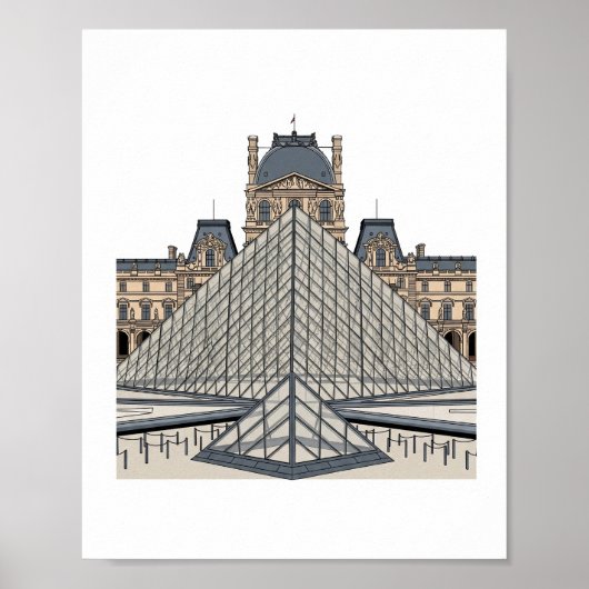 Louvre Museum Paris Pyramid Poster ポスター (正面)