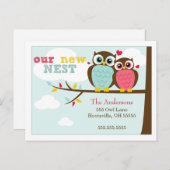 Lovable Owlsの動くアナウンス 案内ポストカード (正面/裏面)