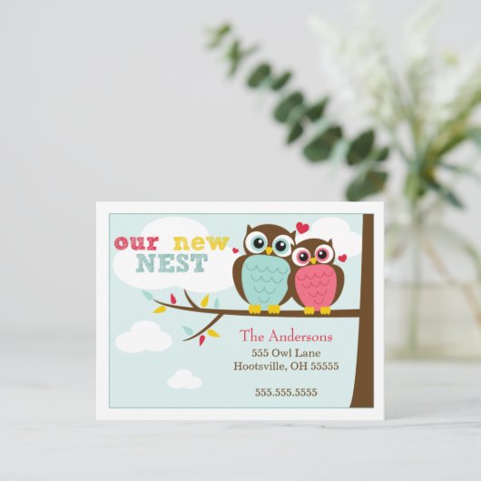 Lovable Owlsの動くアナウンス 案内ポストカード (スタンド正面)