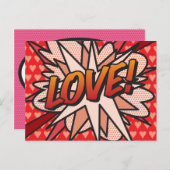 LOVEあなたのメッセージスピーチバブルおもしろいレトロ ポストカード (正面/裏面)