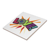 LOVEおもしろいカラフル漫画ブックアポップ・アートのート タイル (側面)