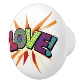 LOVEおもしろいクールレトロ漫画ブックアポップ・アートのート セラミックノブ (右)