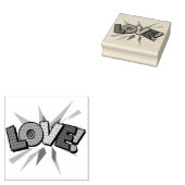 LOVEおもしろいレトロ漫画ブックアポップ・アートのート ラバースタンプ (押印)